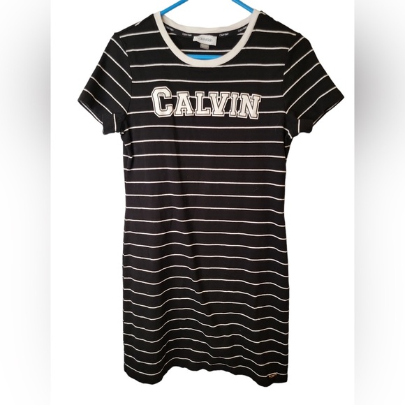 Calvin Klein Navy Striped Dress - Picture 5 of 5